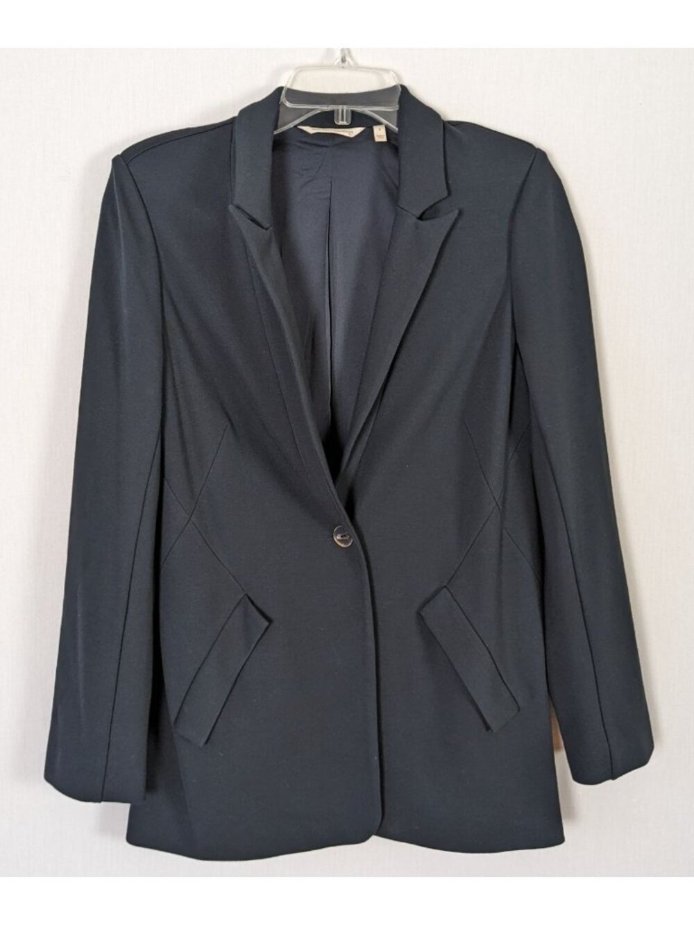 Soft Surroundings Blazer Womens S Black One Button Stretch Lined Slant Pockets - Picture 6 of 7
